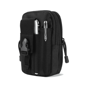 Unisex MOLLE Pouch Waist Bag for Outdoor Activities (Color: Black)