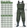 BELLE DURA Fishing Waders Chest Waterproof Light Weight Nylon Bootfoot Waders for Men Women with Boots